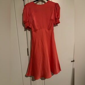 Ted Baker Coral Puff-Sleeve Midi Dress